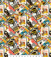 Affiches du Magicien d'Oz, tissu 100 % coton, multicolore